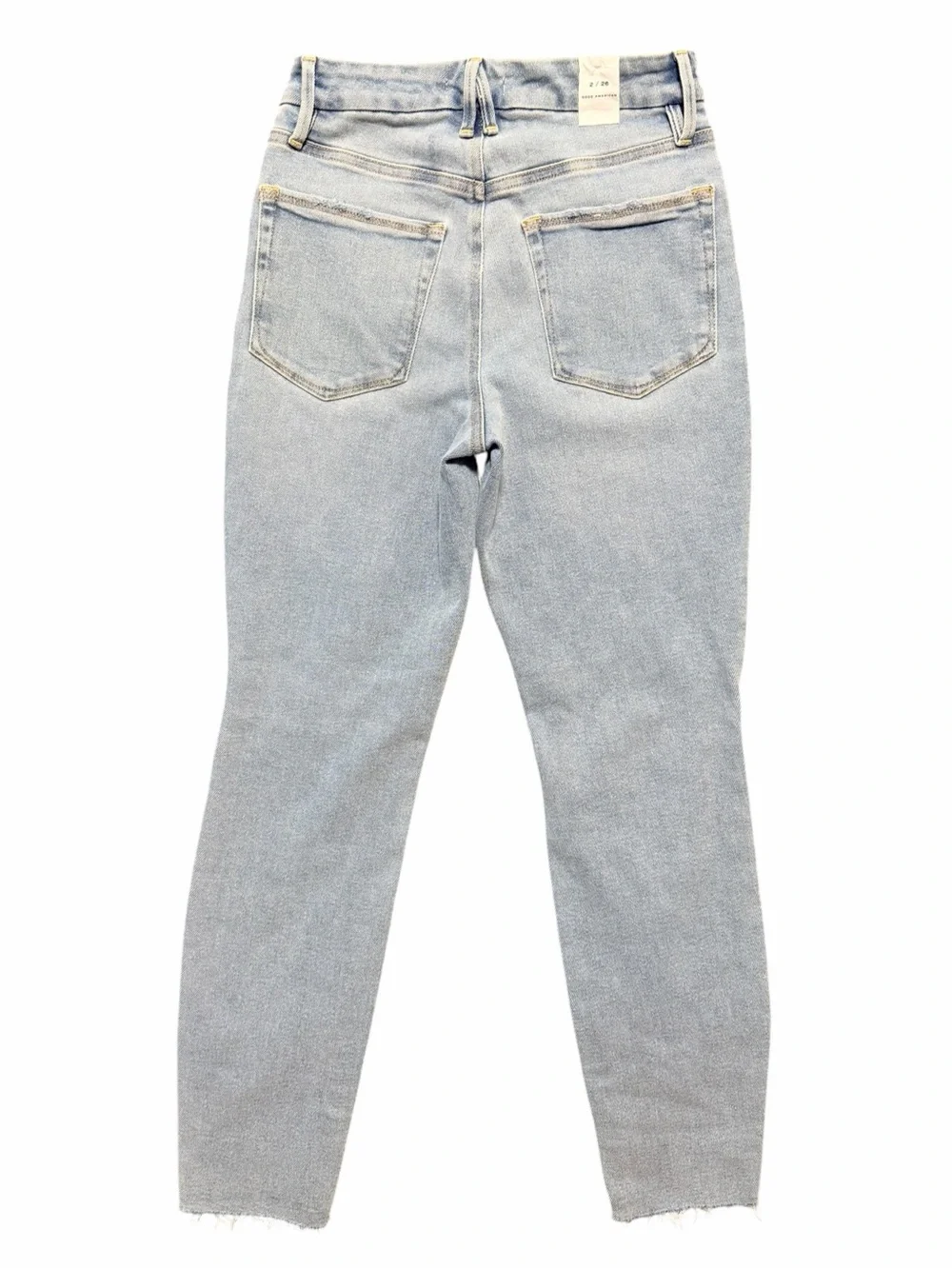 Good American Women's Light Blue Distressed High-Rise Skinny Jeans NWOT